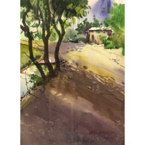 Arif Ansari, 11 x 15 Inch, Water Color on Paper, Landscape Painting, AC-AAR-056